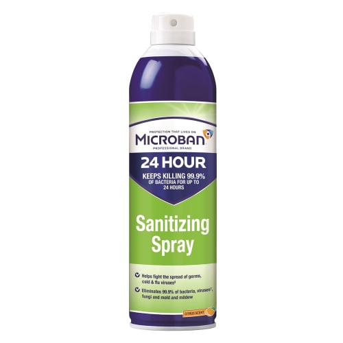 Microban 24 Hour Disinfectant Aerosol Sanitizing Spray, 15 oz